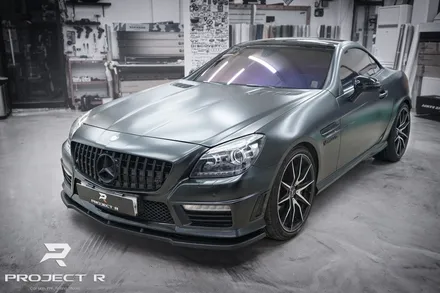 벤츠 SLK55AMG 전체 랩핑, 에이버리 사틴 바솔트 메탈릭 시공, 부천 자동차랩핑은 프로젝트R / 부천 원미구 상동