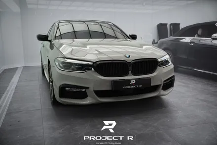 BMW 5시리즈 530i 전체 랩핑 재시공, 비닐프로그 고광택 게인스보로 그레이, 부천 프로젝트알 / 부천 원미구 상동