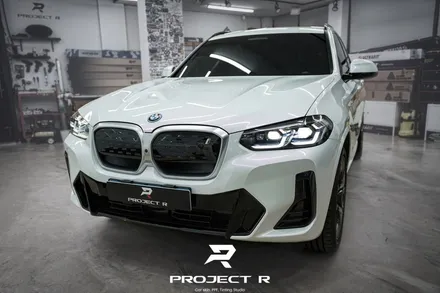 BMW iX3 전체 랩핑 비닐프로그 고광택 글로시 화이트 퍼플 시공 / 프로젝트알 / 부천 원미구 상동