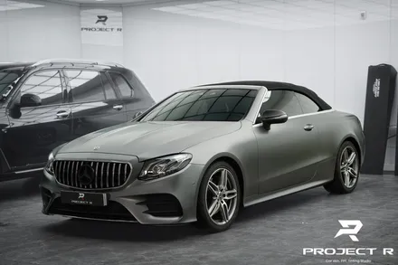 벤츠 E클래스 E450 카브리올레 전체 랩핑, 3M 사틴 다크그레이 시공, 부천 프로젝트알 / 부천 원미구 상동