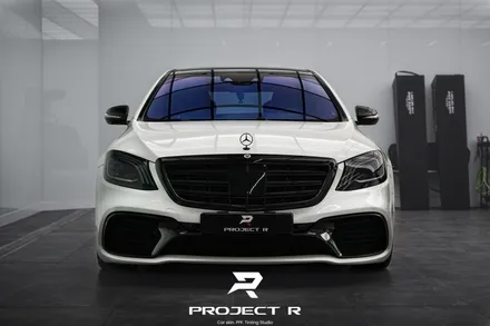 벤츠 S63 AMG 랩핑 비닐프로그 화이트펄 전체 시공, 부천랩핑 프로젝트알 / 부천 원미구 상동