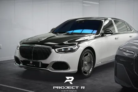 벤츠 S580 마이바흐 듀오톤 투톤 랩핑 비닐프로그 글로시 화이트 재시공, 부천랩핑 프로젝트알 / 부천 원미구 상동