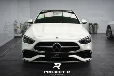 벤츠 C클래스 C200 전체 랩핑, 비닐프로그 무광 화이트펄, 부천랩핑 전문 프로젝트알 / 부천 원미구 상동