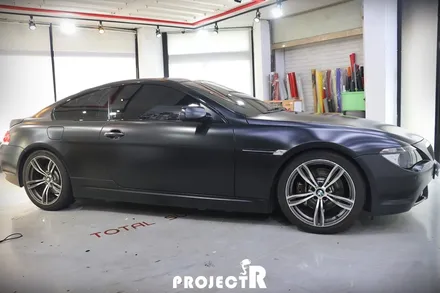 BMW e63 650i 에이버리 사틴블랙 전체 풀 랩핑 시공기 by 부평, 부천 랩핑 전문 프로젝트R / 부천 원미구 상동