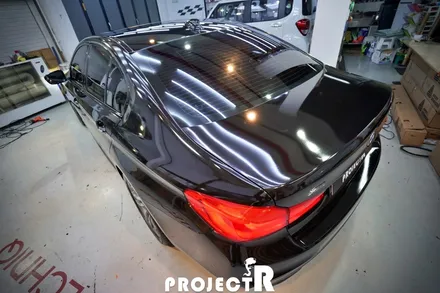 BMW 5시리즈 520d 전체 랩핑, 에이버리 유광블랙 자동차 래핑 by 인천 프로젝트알 / 부천 원미구 상동