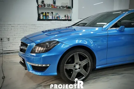 벤츠 CLS63 AMG 전체 랩핑, 에이버리 브라이트 블루 메탈릭 자동차 래핑 시공기 by 부천 프로젝트알 / 부천 원미구 상동