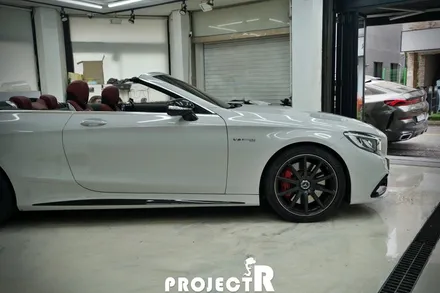 벤츠 S63 AMG 카브리올레 전체 랩핑, 에이버리 그레이 자동차 래핑 by 부천 프로젝트알 / 부천 원미구 상동