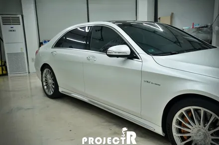 벤츠 S클래스 전체 랩핑, S65 AMG 에이버리 사틴 화이트펄 자동차 랩핑 by 부천 상동 프로젝트알 / 부천 원미구 상동