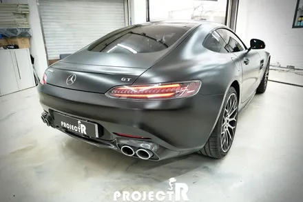 벤츠 AMG GT 전체 랩핑, 에이버리 사틴블랙 자동차 래핑, 부천랩핑 프로젝트알 / 부천 원미구 상동