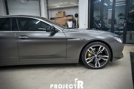 BMW 6시리즈 640d 전체 랩핑, 에이버리 사틴 바솔트 메탈릭 시공, 부천 자동차 랩핑은 프로젝트알~ / 부천 원미구 상동