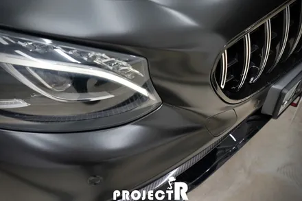 벤츠 S63 AMG 카브리올레 전체 랩핑, 에이버리 사틴블랙 자동차랩핑 / 부천 프로젝트알 / 부천 원미구 상동