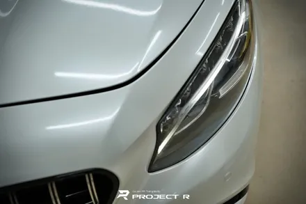 벤츠 S63 AMG 쿠페 에이버리 화이트펄 전체랩핑, 크롬죽이기 시공, 부천랩핑 프로젝트알 / 부천 원미구 상동
