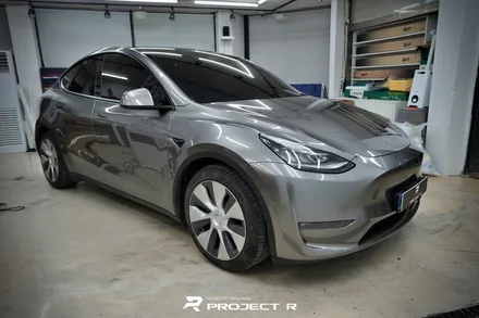 테슬라 모델Y 전체 랩핑 비닐프로그 메탈릭 리퀴드 실버 시공, 부천랩핑 프로젝트알 / 부천 원미구 상동