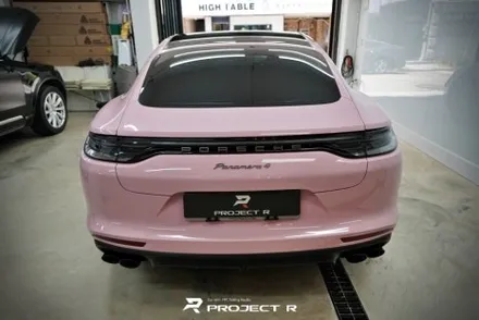 부천 포르쉐 파나메라 전체 랩핑, 비닐프로그 고광택 베이비핑크 in 프로젝트알 / 부천 원미구 상동