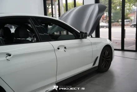 BMW 5시리즈 530i 전체 랩핑 재시공, 비닐프로그 고광택 게인스보로 그레이, 부천 프로젝트알 / 부천 원미구 상동