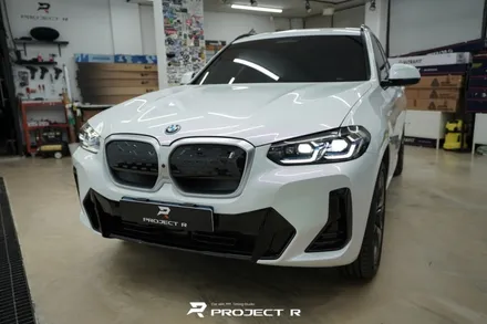 BMW iX3 전체 랩핑 비닐프로그 고광택 글로시 화이트 퍼플 시공 / 프로젝트알 / 부천 원미구 상동