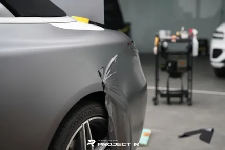 벤츠 E클래스 E450 카브리올레 전체 랩핑, 3M 사틴 다크그레이 시공, 부천 프로젝트알 / 부천 원미구 상동