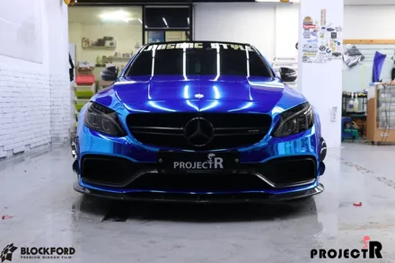 부천랩핑전문점 벤츠 C63amg 부분랩핑 크롬죽이기 프로젝트! / 부천 원미구 상동