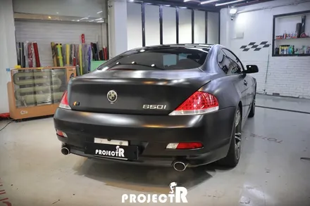 BMW e63 650i 에이버리 사틴블랙 전체 풀 랩핑 시공기 by 부평, 부천 랩핑 전문 프로젝트R / 부천 원미구 상동