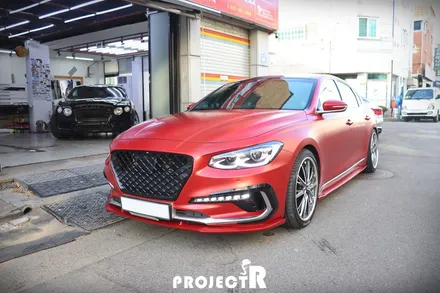 그랜져IG 전체 랩핑, 3M1080시리즈 사틴 뱀파이어 레드 시공 by 부천 상동 랩핑 전문 프로젝트R / 부천 원미구 상동