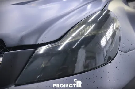 벤츠 SL65 AMG 오라칼 다크그레이 헤드라이트 필름 시공 by 부천 라이트필름 취급 전문 프로젝트R / 부천 원미구 상동