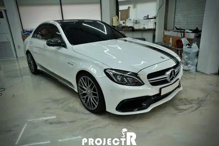 벤츠 C63 AMG 바이퍼 라인 데칼 부분 포인트 랩핑 by 프로젝트R / 부천 원미구 상동