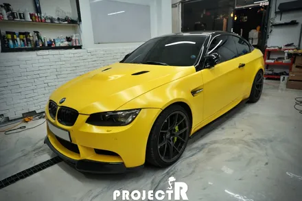 BMW M3 에이버리 사틴 옐로우 사고 부분랩핑, 유광블랙 투톤 스타일 자동차 래핑 by 프로젝트알 / 부천 원미구 상동