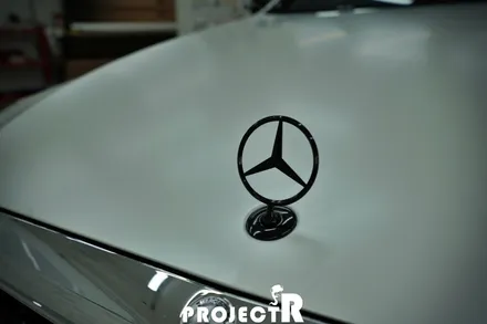 벤츠 S63 AMG 전체 랩핑, 에이버리 사틴 화이트펄 드레스업 래핑 by 프로젝트알 / 부천 원미구 상동