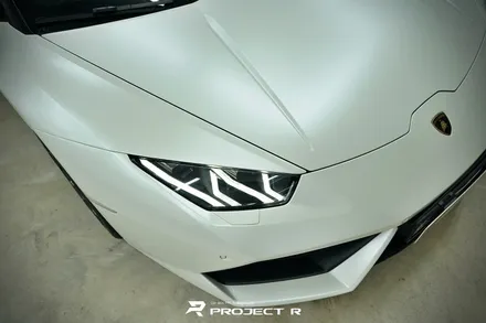 람보르기니 우라칸 전체 랩핑, 에이버리 사틴 화이트펄 시공, 부천랩핑 프로젝트알 / 부천 원미구 상동