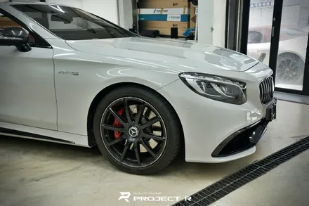벤츠 S63 AMG 쿠페 에이버리 유광 그레이 전체 랩핑 시공, 부천 자동차랩핑 프로젝트알 / 부천 원미구 상동