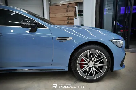 벤츠 AMG GT43 전체 랩핑, 비닐프로그 고광택 차이나블루, 부천랩핑 프로젝트알 / 부천 원미구 상동