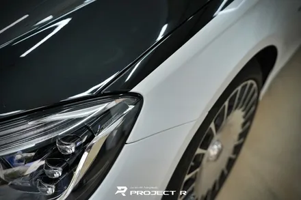 벤츠 S클래스 S650 듀오톤 투톤 랩핑, 비닐프로그 유광 화이트펄 시공, 부천랩핑 프로젝트알 / 부천 원미구 상동