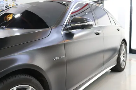 부천 랩핑전문점 벤츠 S63 AMG 전체랩핑 에이버리 사틴블랙 올래핑 후기~ / 부천 원미구 상동