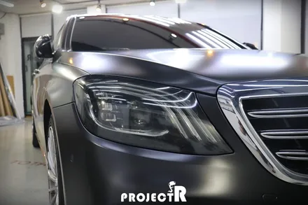 벤츠 S클래스 S65 AMG 전체 랩핑, 에이버리 사틴블랙으로 스타일 바꿔주기 / 부천 원미구 상동