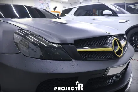 벤츠 SL65 AMG 오라칼 다크그레이 헤드라이트 필름 시공 by 부천 라이트필름 취급 전문 프로젝트R / 부천 원미구 상동