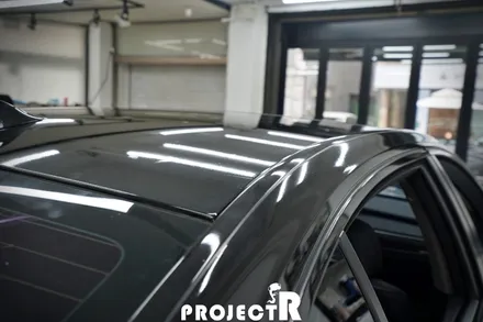 BMW 7시리즈 루프스킨, 필러 라인 블랙 유광 부분 포인트 랩핑 by 프로젝트R / 부천 원미구 상동