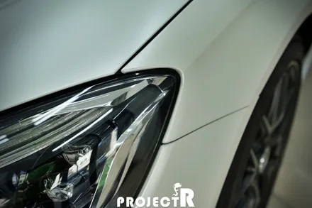 벤츠 S63 AMG 전체 랩핑, 에이버리 사틴 화이트펄 드레스업 래핑 by 프로젝트알 / 부천 원미구 상동
