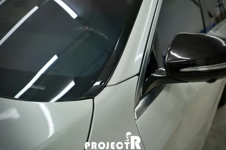 벤츠 S클래스 신형 63AMG 개조 차량 유광 화이트펄 부분 랩핑, 실내 카본 포인트 래핑 by 프로젝트알 / 부천 원미구 상동