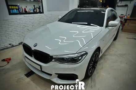 BMW 5시리즈 루프스킨, 유광블랙 부분 포인트 랩핑 by 인천 자동차 래핑 전문점 프로젝트알 / 부천 원미구 상동