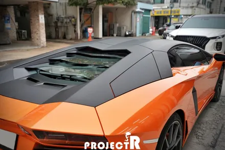 람보르기니 아벤타도르 투톤 랩핑, 에이버리 무광블랙 부분 포인트 랩핑, 부천 상동 프로젝트알 / 부천 원미구 상동