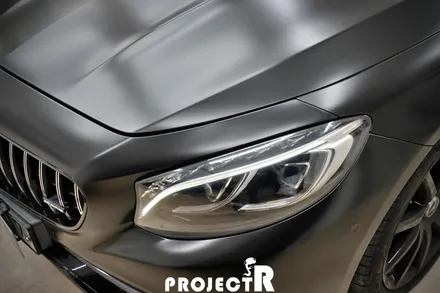 벤츠 S63 AMG 카브리올레 전체 랩핑, 에이버리 사틴블랙 자동차랩핑 / 부천 프로젝트알 / 부천 원미구 상동