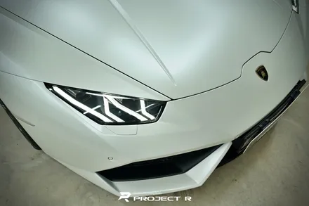 람보르기니 우라칸 전체 랩핑, 에이버리 사틴 화이트펄 시공, 부천랩핑 프로젝트알 / 부천 원미구 상동