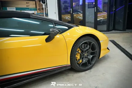 람보르기니 우라칸 전체 랩핑 재시공, 에이버리 다크 옐로우 자동차 랩핑 in 부천 프로젝트알 / 부천 원미구 상동