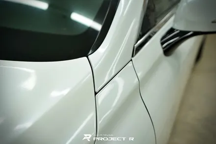 부천 제네시스 EQ900 전체 랩핑 재시공, 비닐프로그 고광택 유광 화이트펄, 프로젝트알 / 부천 원미구 상동