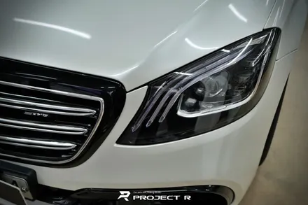 벤츠 S63 AMG 에이버리 유광 화이트펄 전체 랩핑, 부천 자동차랩핑 프로젝트알 / 부천 원미구 상동