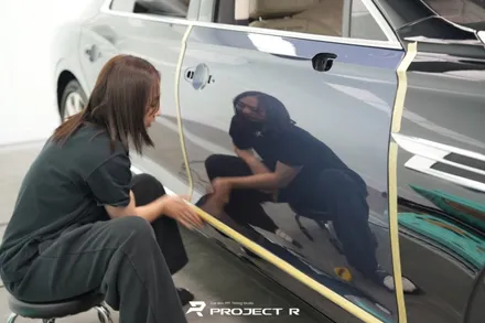 부천 벤틀리 플라잉스퍼 듀오톤 전체 랩핑, 비닐프로그 실버메탈릭 슈퍼글로시블랙 투톤랩핑 / 부천 원미구 상동