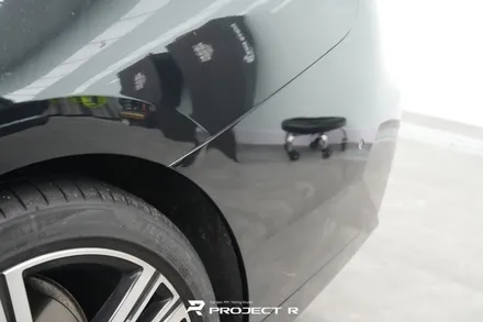 부천 랩핑, BMW 7시리즈 i7 뒷범퍼 사고 오토벨벳 리페어블랙 재시공 / 부천 원미구 상동