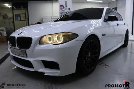 부천랩핑 BMW 520d 전체랩핑 에이버리 유광화이트 래핑시공기 / 부천 원미구 상동