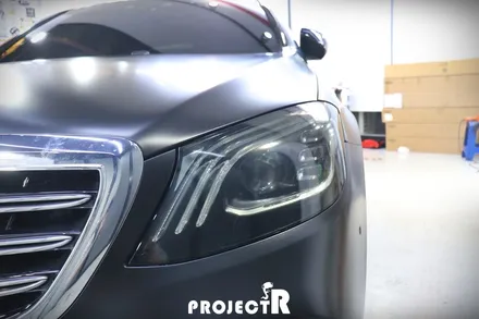 벤츠 S클래스 S65 AMG 전체 랩핑, 에이버리 사틴블랙으로 스타일 바꿔주기 / 부천 원미구 상동