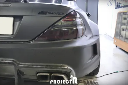 벤츠 SL65 AMG 오라칼 다크그레이 헤드라이트 필름 시공 by 부천 라이트필름 취급 전문 프로젝트R / 부천 원미구 상동